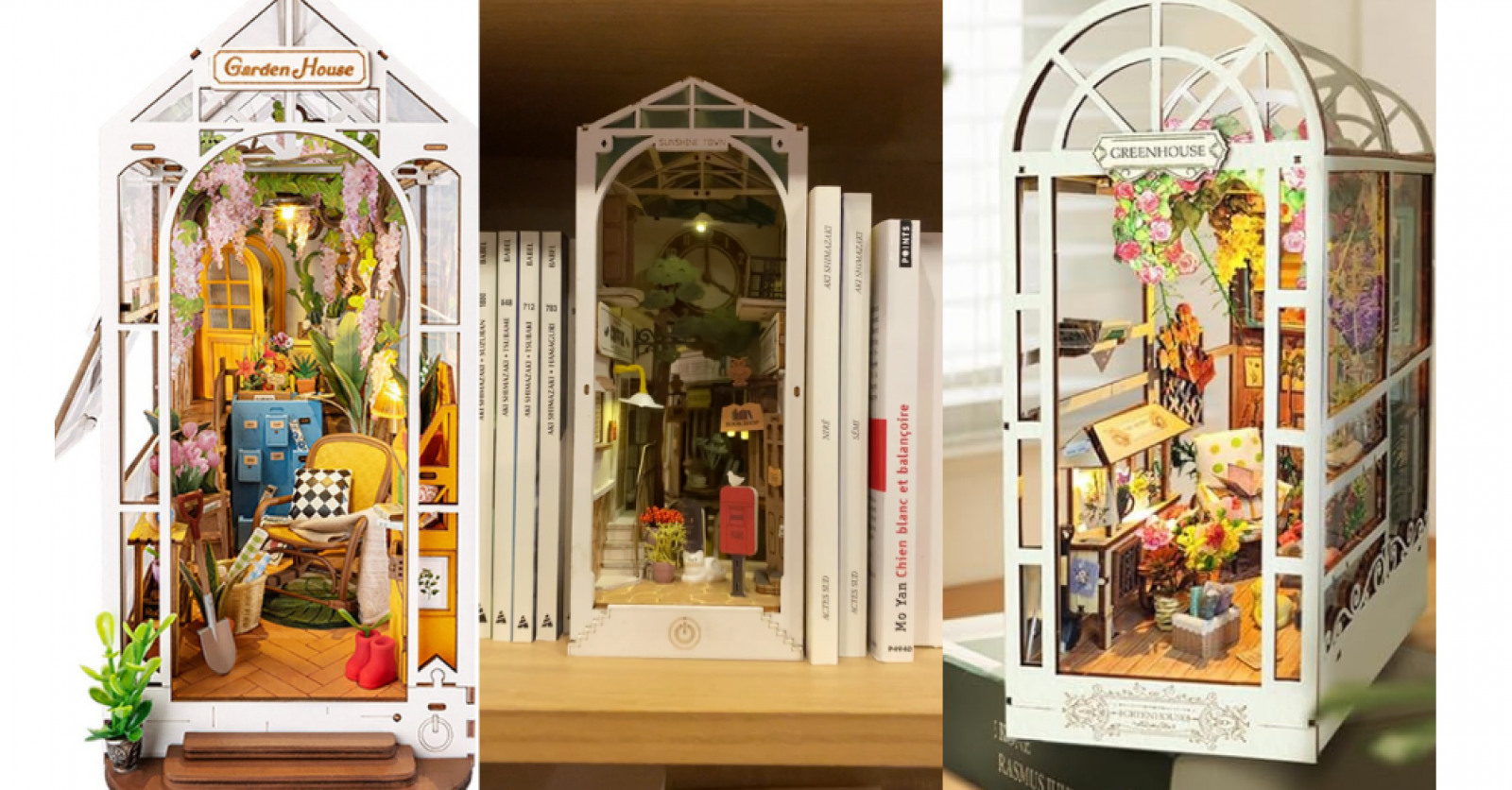 ROBOTIME Book Nook Maison de Poupée en Bois, DIY Miniature, Modèle