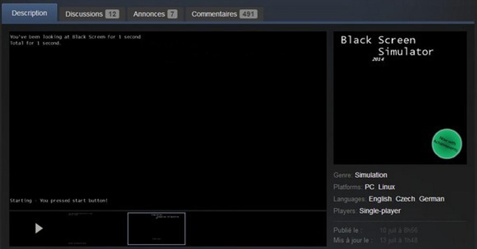 Le simulateur d'écran noir fait son chemin (vidéo)