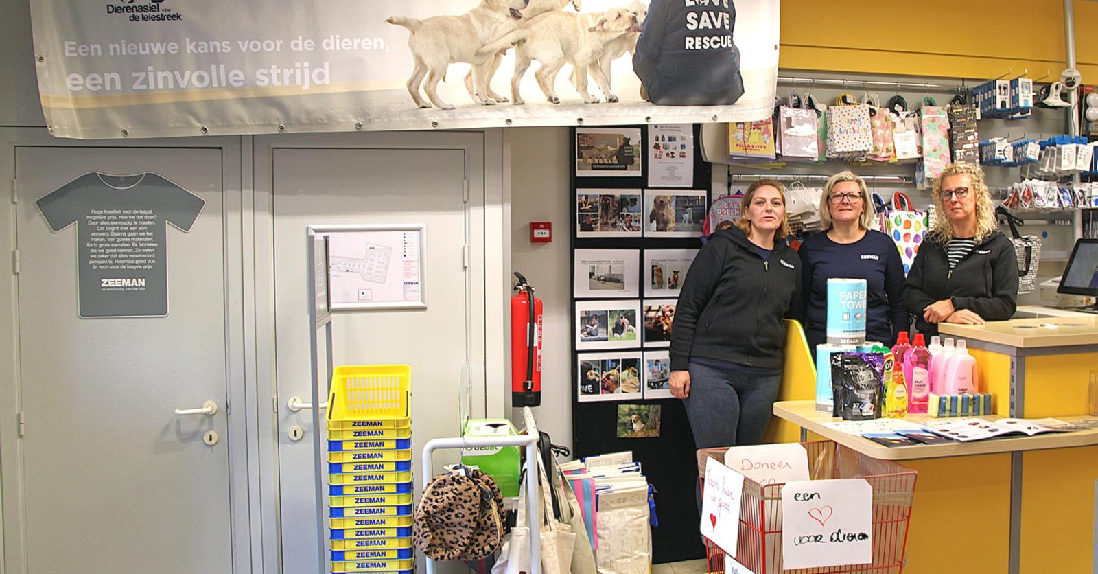 Zeeman Kortrijk zamelt goederen in voor het dierenasiel De Leiestreek