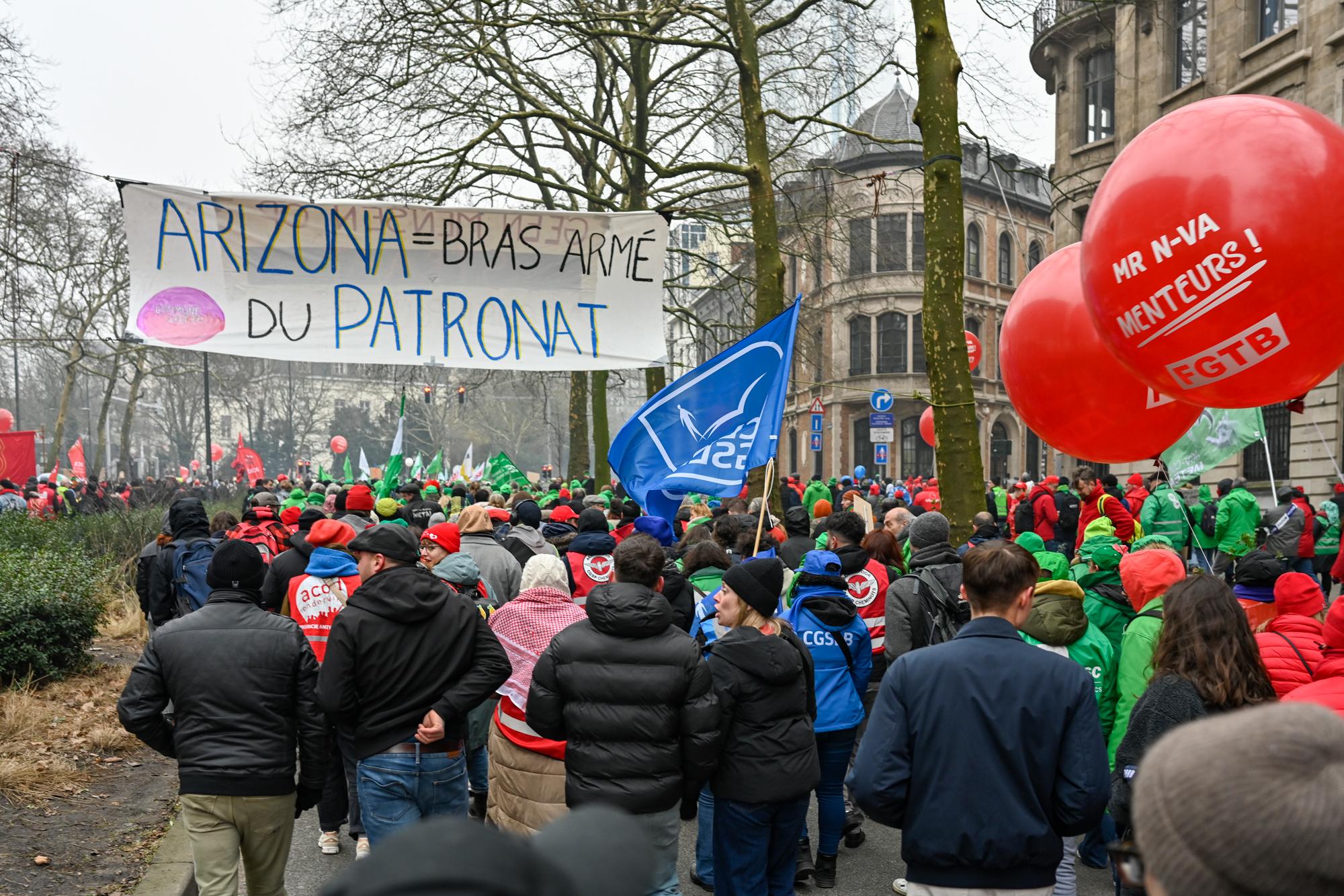 Acties tegen de regering-De Wever, 13 februari 2025.