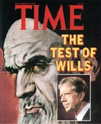 Coverbeeld van Time met Khomeini en JImmy Carter