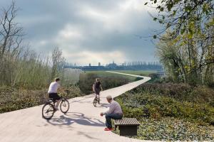 De fietsautostrade tussen Koksijde en Veurne.