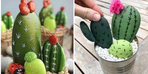 Cactus DIY en galets