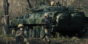 Oekraïense soldaten in Zaporizhzhia op woensdag.