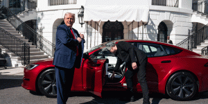 Donald Trump en Elon Musk op dinsdag.