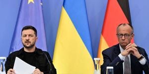 Volodymyr Zelensky en Friedrich Merz