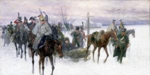 Napoleon's Troops Retreating from Moscow, 1888-89 (oil on canvas)