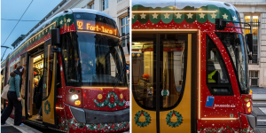 stib tram de Noël