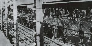 Slavenarbeid in kamp Auschwitz