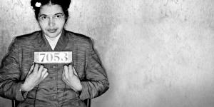 Politiefoto genomen op het moment van de arrestatie van burgerrechtenactiviste Rosa Parks