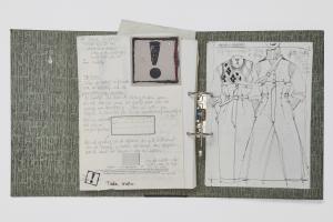 Ring binder containing hand-embellished facsimile sketches, Autumn-Winter 1989-90 ©GeorgeMavrikos