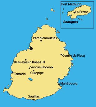 Kaart Mauritius
