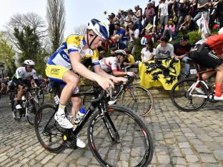 Jordi Warlop, één van de sterhouders bij Sport Vlaanderen-Baloise, zal dit jaar met amper acht of negen koersdagen aan de start van de Ronde van Vlaanderen staan.© BELGA