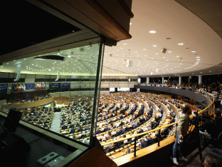 Het Europees Parlement in Brussel, begin juni.