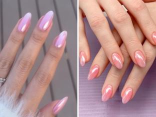 Pink jelly glazed nails.