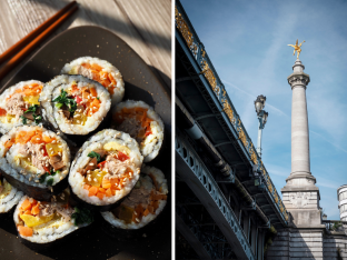 Kimbap au menu chez Sarang, un des nouveaux restos de Liège - Montage Weekend photos Getty Images