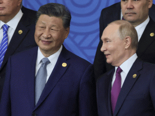 Xi Jinping en Vladimir Poetin in 2024.