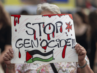 Pro-Palestijns protest in Spanje.