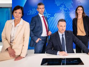 Van links naar rechts: Valerie Bauwens, Stijn Wuyts, Jan De Meulemeester en Francesca Vanthielen.