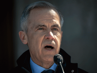 Mark Carney in Ottawa, Canada, op zondag.