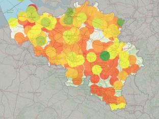 La carte interactive d’Elia sur la capacité d’accueil toujours disponible du réseau électrique