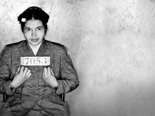 Politiefoto genomen op het moment van de arrestatie van burgerrechtenactiviste Rosa Parks