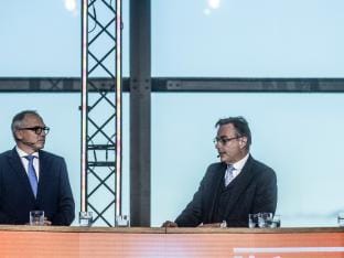 Archiefbeeld: Matthias Diependaele en Bart De Wever op de VOKA-rentree. Beiden zijn een Benelux als één land genegen.