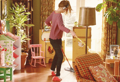 gif cleaning girl
