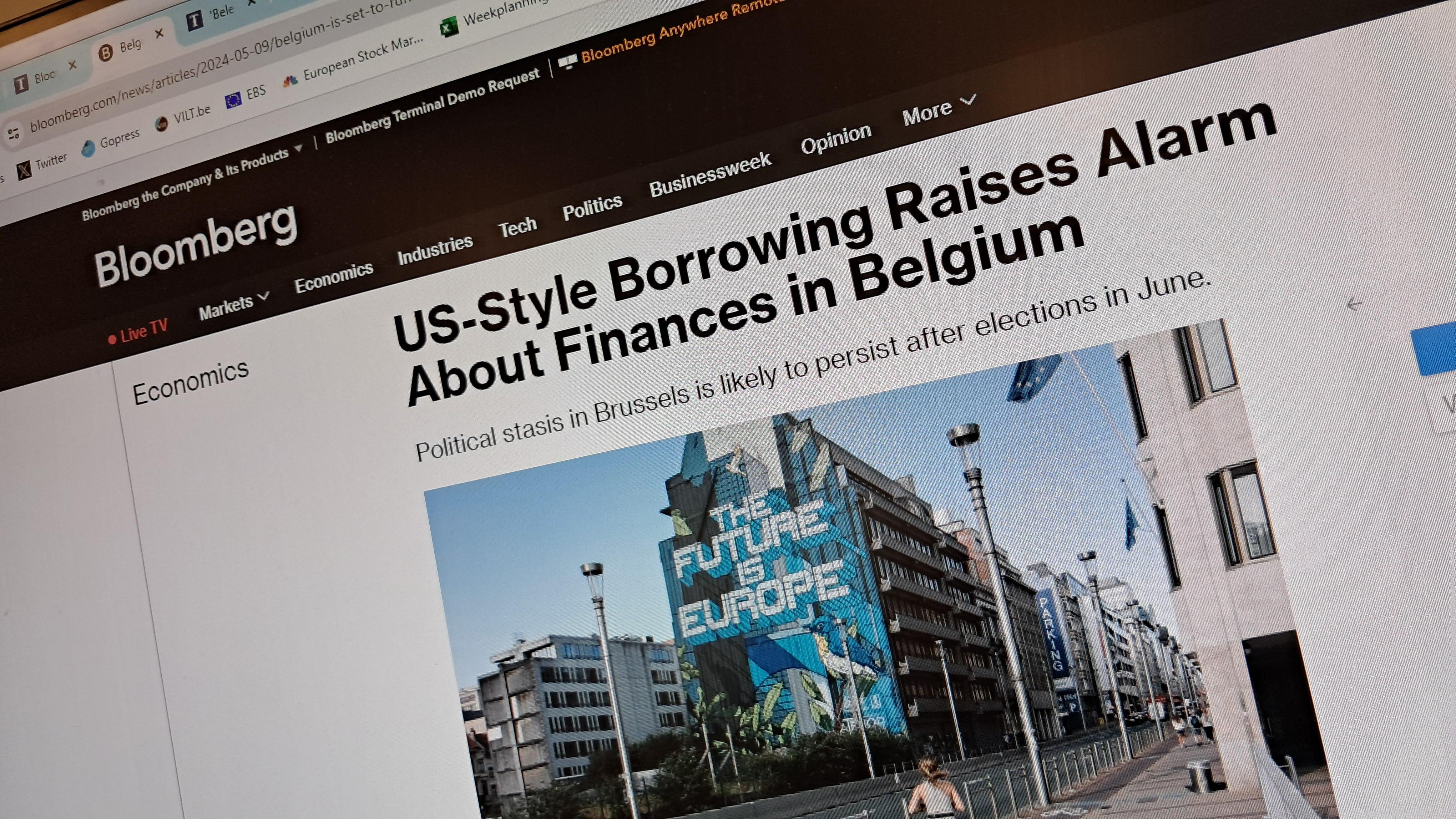 Het toonaangevende financiële persbureau Bloomberg slaat alarm over de Belgische uitgaven- en schuldendrift