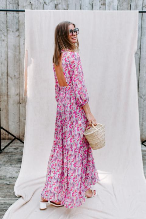 MOODY\u2019S Maxi-jurk roze-blauw casual uitstraling Mode Jurken Maxi-jurken MOODY’S