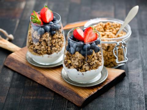 delicious granola with fruits; Shutterstock ID 210536083