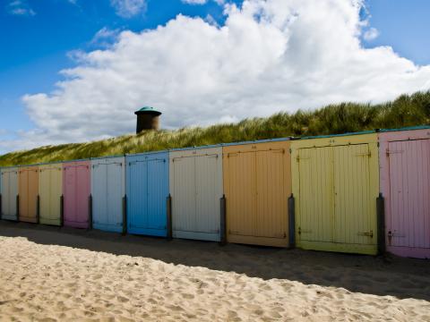 Colourful storage at the beach in Domburg