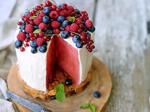 watermelon cake dessert berries