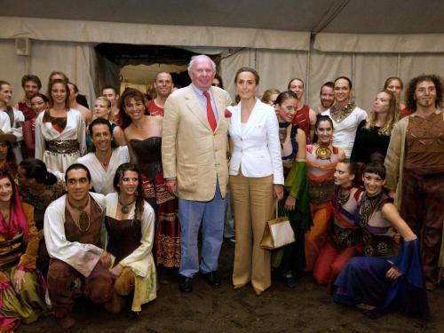 Samen met prinses Claire bij de verjaardagsshow van Cavalia in 2008.© BELGA