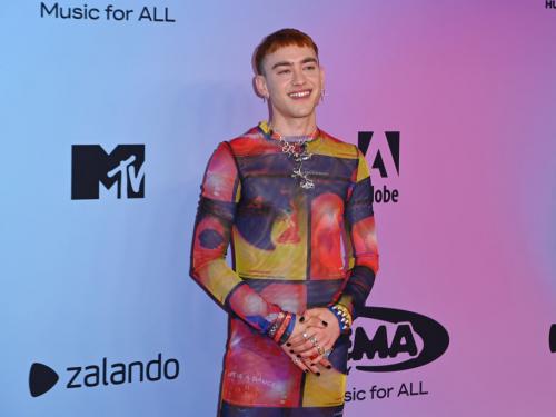 BUDAPEST, HUNGARY - NOVEMBER 14: Olly Alexander attends the MTV EMAs 2021 at the Papp Laszlo Budapest Sports Arena on November 14, 2021 in Budapest, Hungary. (Photo by Kate Green/Getty Images for MTV)