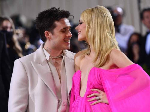 English model Brooklyn Beckham and his wife US actress Nicola Peltz arrive for the 2022 Met Gala at the Metropolitan Museum of Art on May 2, 2022, in New York. - The Gala raises money for the Metropolitan Museum of Art's Costume Institute. The Gala's 2022 theme is "In America: An Anthology of Fashion". (Photo by ANGELA WEISS / AFP)