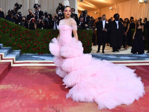 US actress Tessa Thompson arrives for the 2022 Met Gala at the Metropolitan Museum of Art on May 2, 2022, in New York. - The Gala raises money for the Metropolitan Museum of Art's Costume Institute. The Gala's 2022 theme is "In America: An Anthology of Fashion". (Photo by ANGELA  WEISS / AFP)