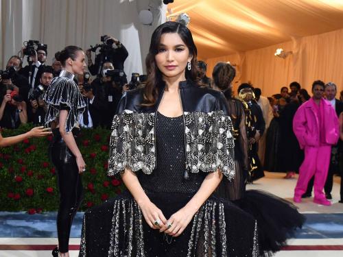 US actress Gemma Chan arrives for the 2022 Met Gala at the Metropolitan Museum of Art on May 2, 2022, in New York. - The Gala raises money for the Metropolitan Museum of Art's Costume Institute. The Gala's 2022 theme is "In America: An Anthology of Fashion". (Photo by ANGELA  WEISS / AFP)