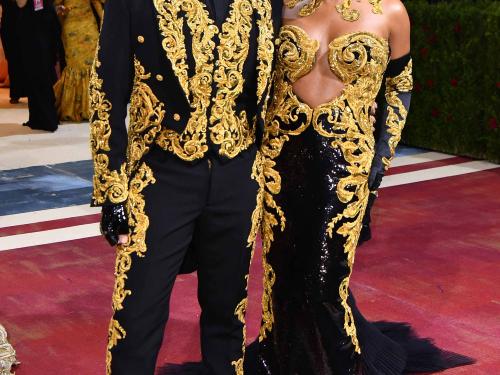 Actress Ariana DeBose and fashion designer Jeremy Scott arrive for the 2022 Met Gala at the Metropolitan Museum of Art on May 2, 2022, in New York. - The Gala raises money for the Metropolitan Museum of Art's Costume Institute. The Gala's 2022 theme is "In America: An Anthology of Fashion". (Photo by ANGELA  WEISS / AFP)