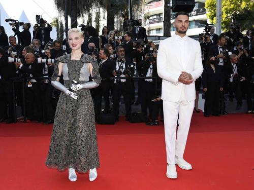 The 75th Cannes Film Festival - Opening ceremony and screening of the film "Coupez" (Final Cut) Out of competition - Red Carpet arrivals - Cannes, France, May 17, 2022. Bebe Vio and Baptiste Giabiconi pose. REUTERS/Piroschka Van De Wouw