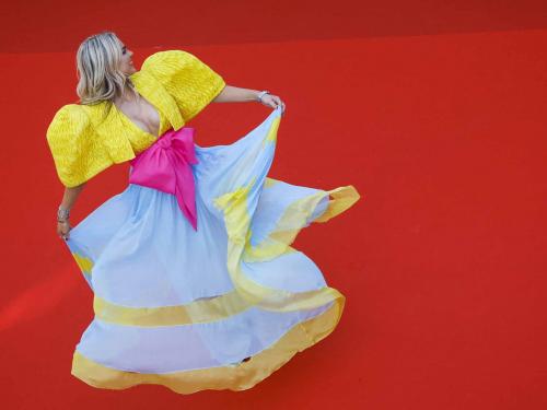 The 75th Cannes Film Festival - Opening ceremony and screening of the film "Coupez" (Final Cut) Out of competition - Red Carpet arrivals - Cannes, France, May 17, 2022. Singer Tallia Storm poses. REUTERS/Stephane Mahe     TPX IMAGES OF THE DAY