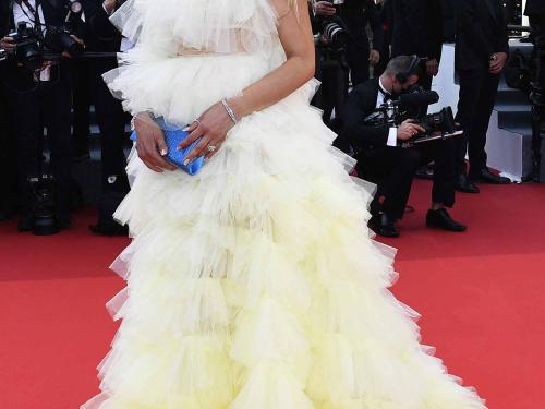 The 75th Cannes Film Festival - Opening ceremony and screening of the film "Coupez" (Final Cut) Out of competition - Red Carpet arrivals - Cannes, France, May 17, 2022. Caroline Receveur poses. REUTERS/Piroschka Van De Wouw