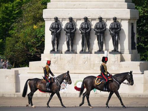 Scenes ahead of the Trooping the Colour ceremony at Horse Guards Parade, central London, as the Queen celebrates her official birthday, on day one of the Platinum Jubilee celebrations. Picture date: Thursday June 2, 2022.