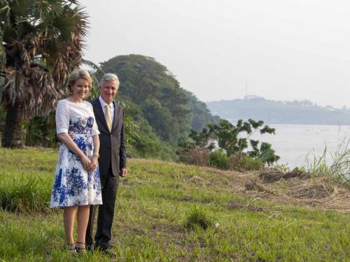 Queen Mathilde of Belgium and King Philippe - Filip of Belgium pictured during a photoshoot at the Congo River in Kinshasa, during an official visit of the Belgian Royal couple to the Democratic Republic of Congo, Thursday 09 June 2022. The Belgian King and Queen will be visiting Kinshasa, Lubumbashi and Bukavu from June 7th to June 13th. BELGA PHOTO NICOLAS MAETERLINCK