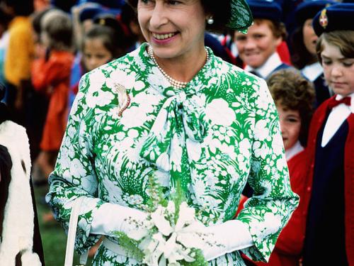 NEW ZEALAND - MARCH: Queen Elizabeth ll smiles during her visit to New Zealand part of her Silver Jubilee Year Tour  in March of 1977. (Photo by Anwar Hussein/Getty Images)