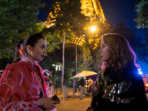 Lily Collins, Philippine Leroy-Beaulieu, ""Emily in Paris"" Season 3 (2022). Photo credit: Stephanie Branch/Netflix