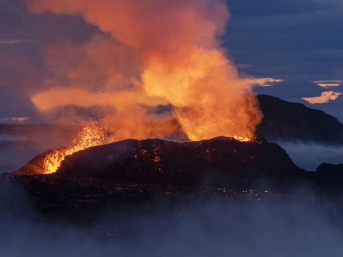 eruption de volcan Islande