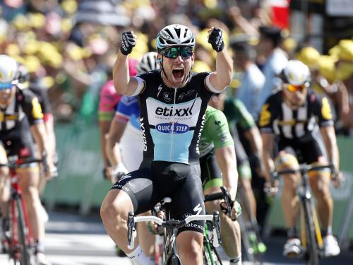 2015: Mark Cavendish bij een van zijn vele zeges in de Tour de France.