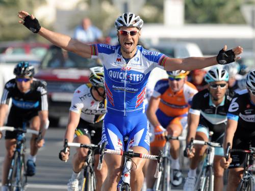 2011: Tom Boonen mag de handen in de lucht steken in de Ronde van Qatar.