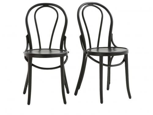 Set van twee zwarte houten stoelen in bistrostijl ‘Bistro’ (40 x 86 x 53 cm) - € 368 - La Redoute.